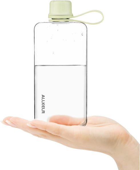Portable Flat Water Bottle,BPA Free Reusable Tritan Plastic Travel Water Bottle Cup,Lightweight Leakproof Slim Water Bottles Fits Purse,Backpackin...
